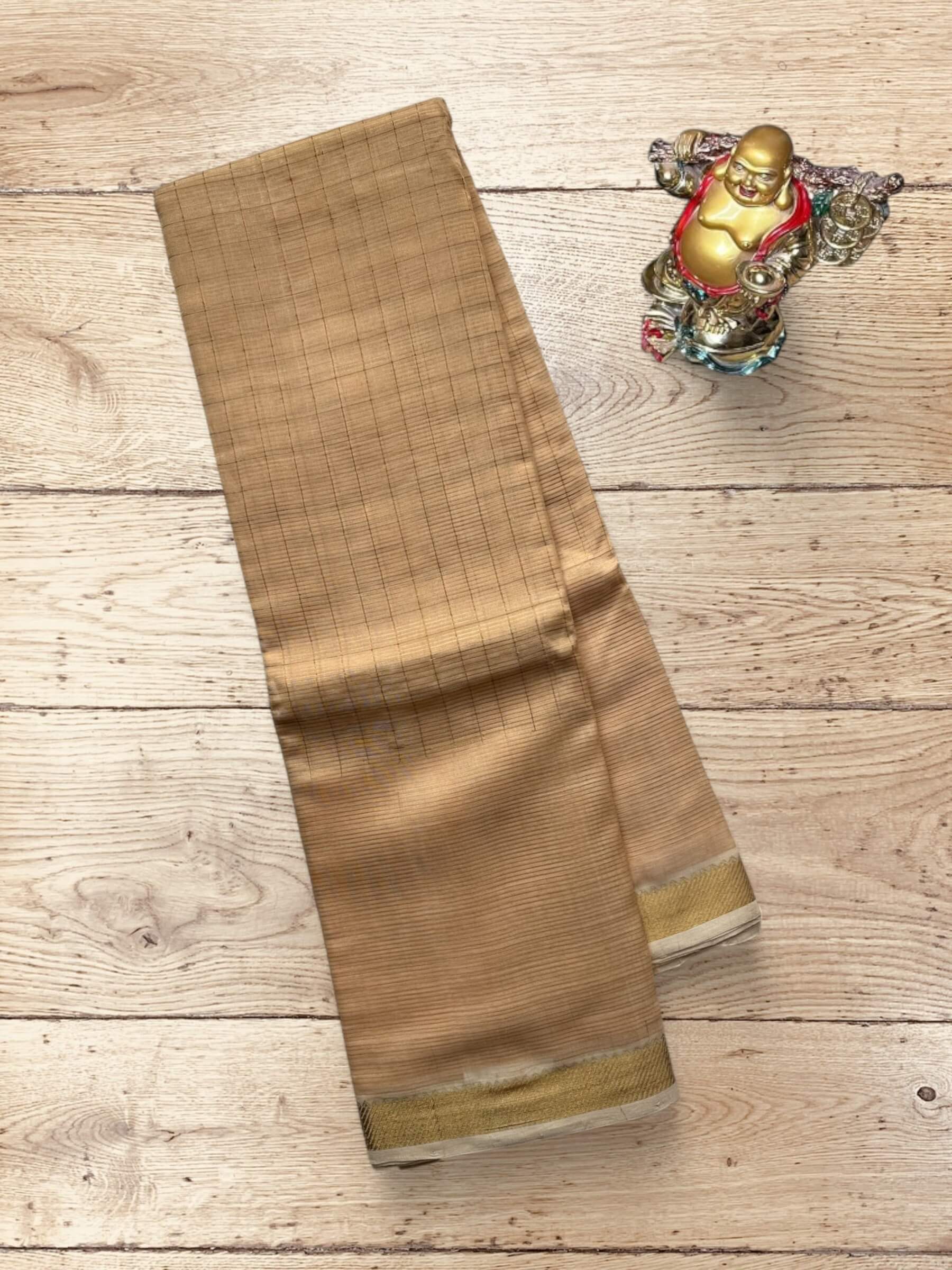 Handloom Mangalagiri Silk Cotton Saree in Beige
