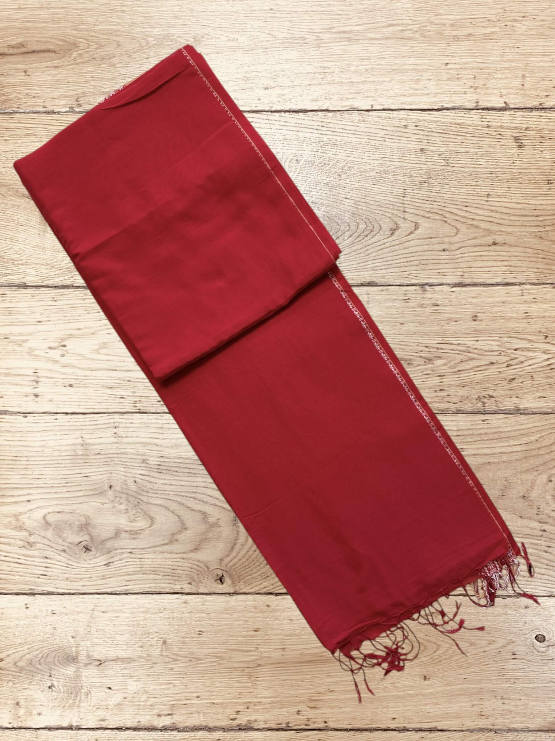 Handloom Soft Cotton Saree in Red