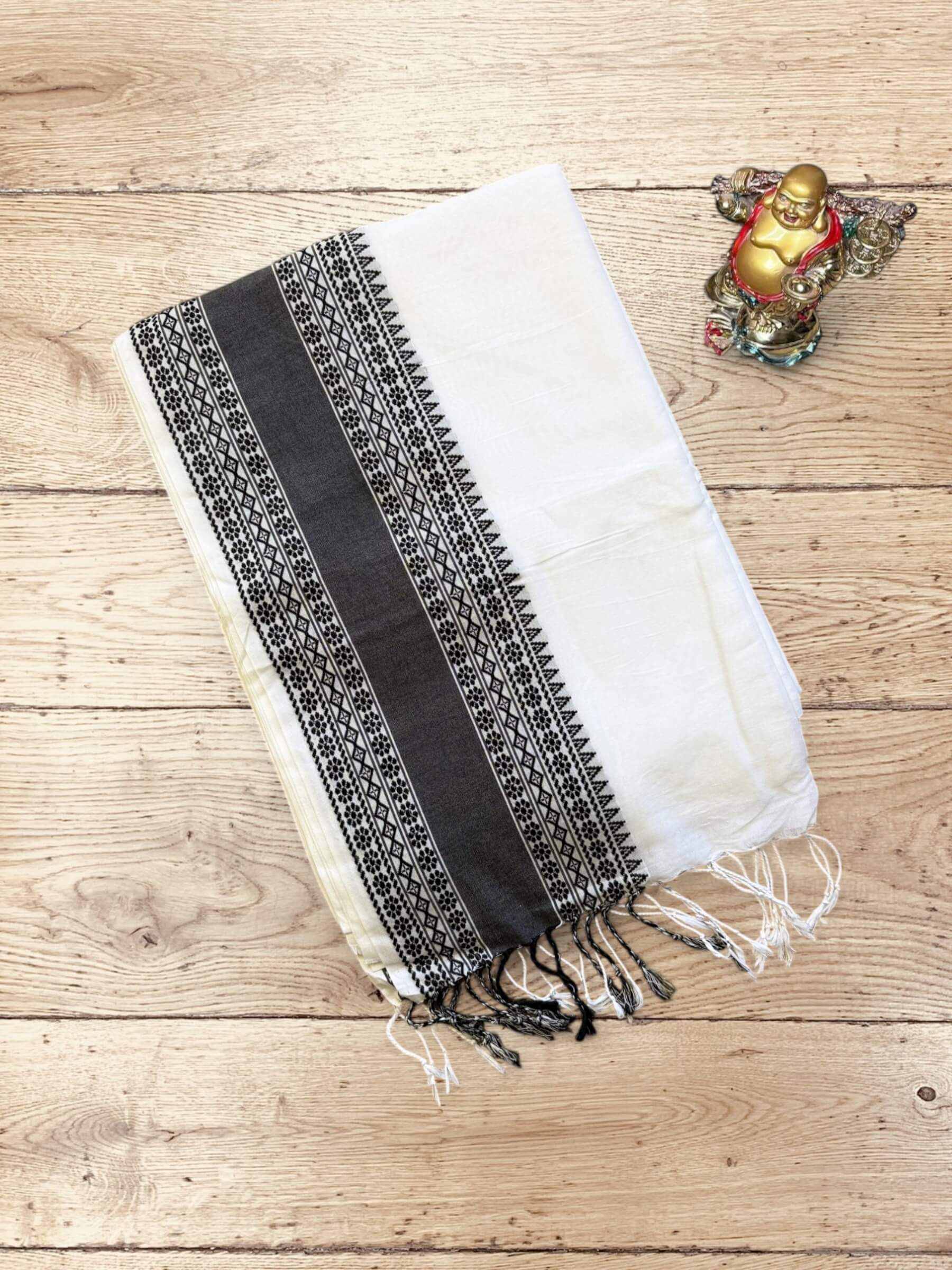 Handloom Soft Cotton Saree in White