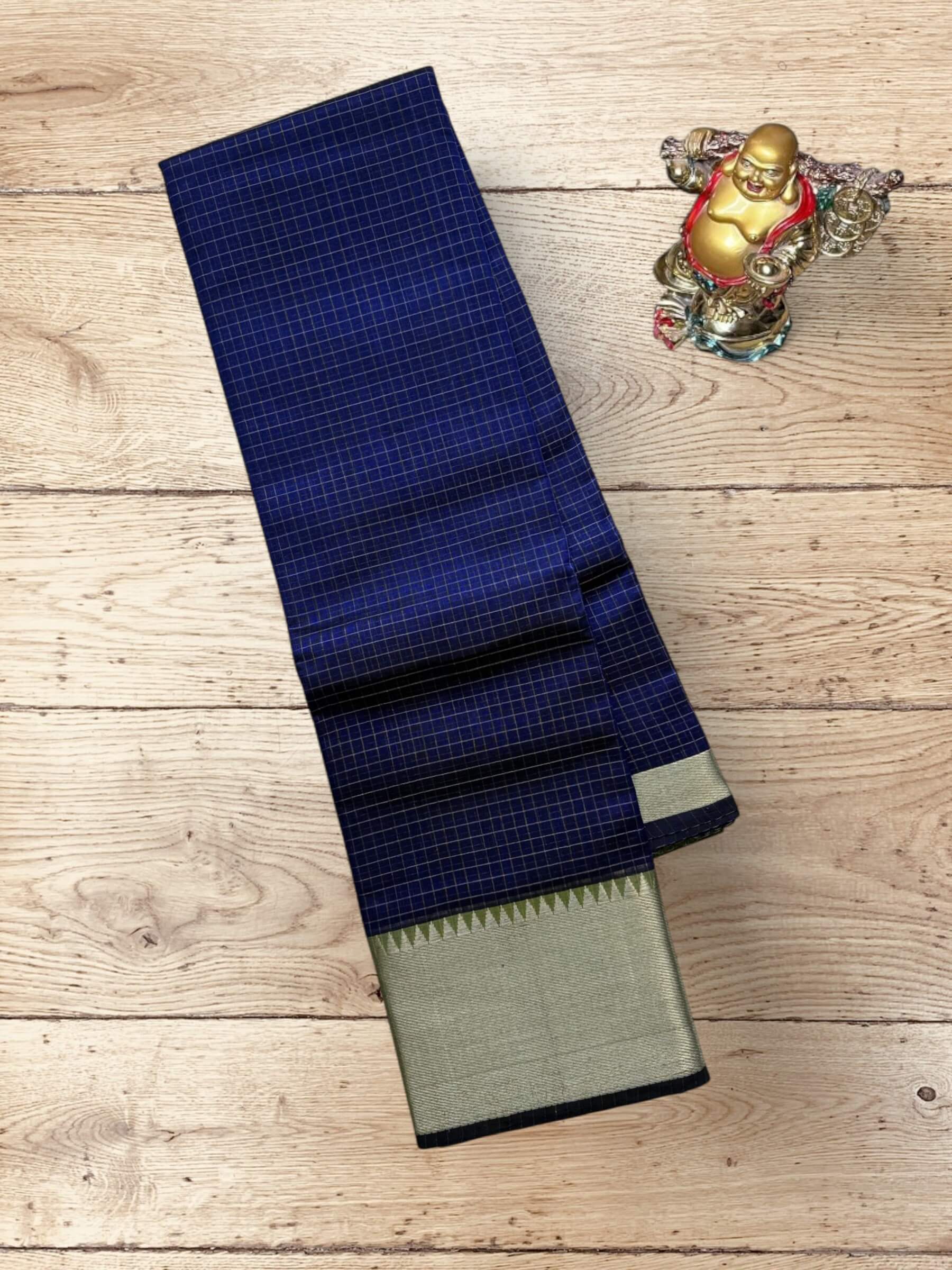 Handloom Mangalagiri Silk Cotton Saree in Blue