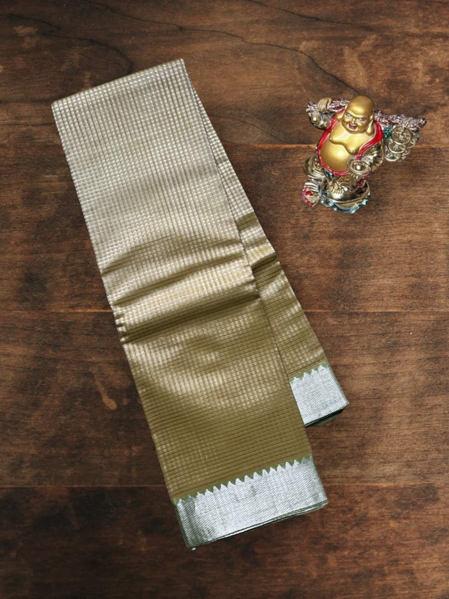 Handloom Mangalagiri Silk Cotton Saree in Golden