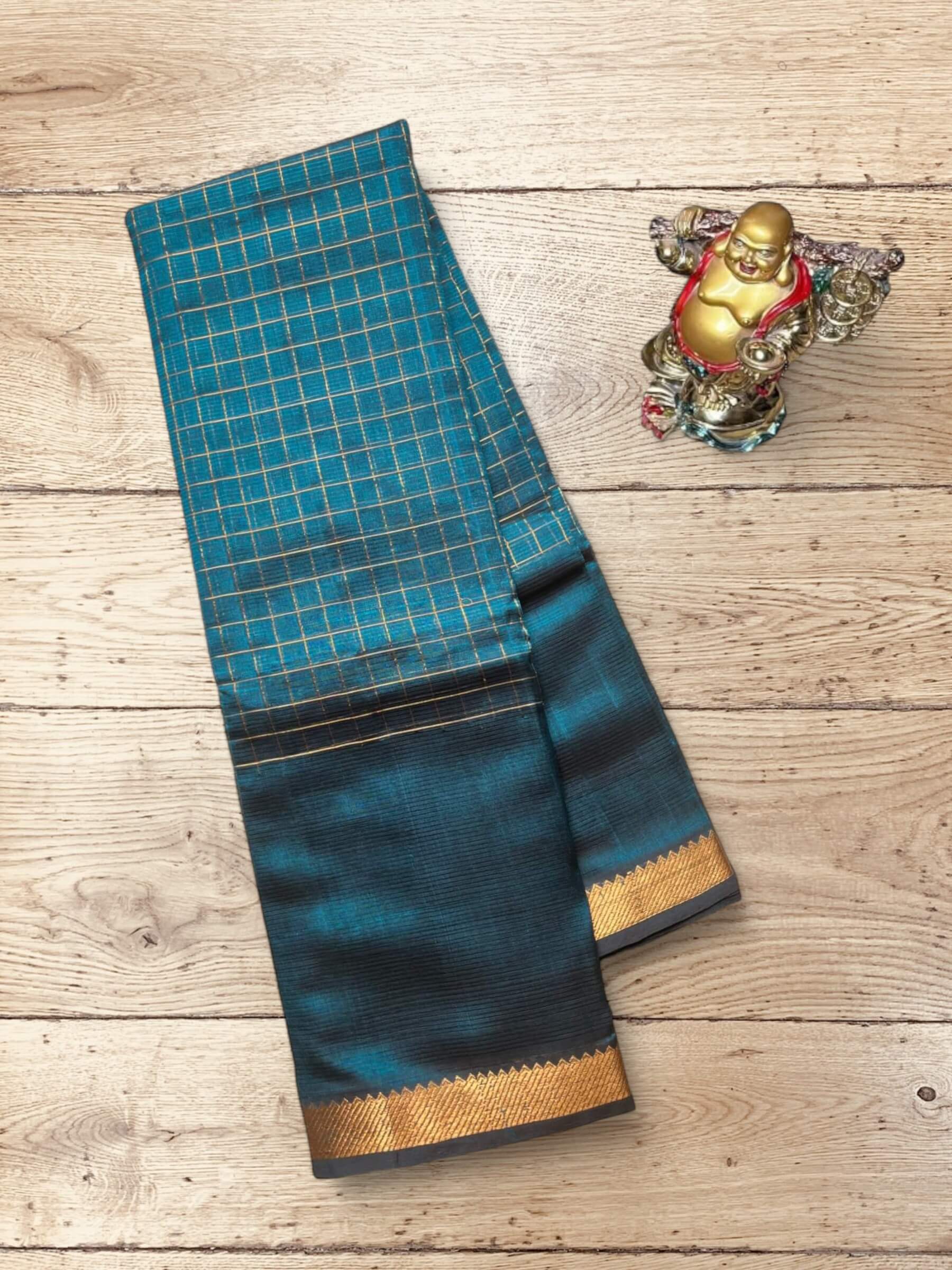 Handloom Mangalagiri Silk Cotton Saree in Green