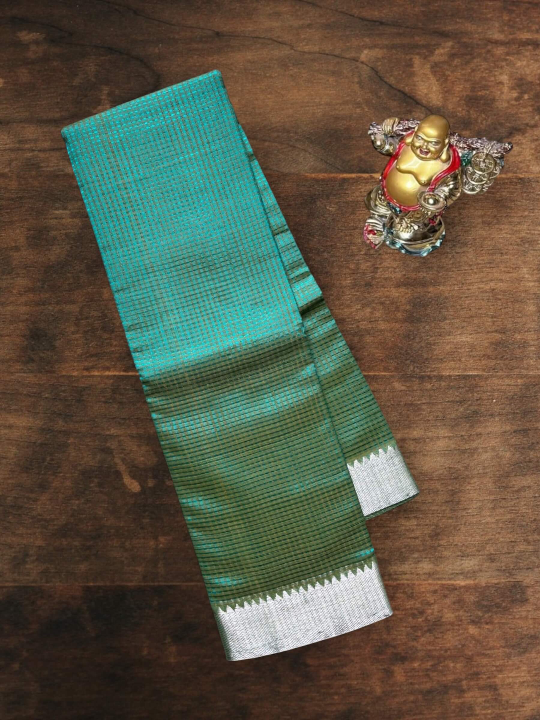 Handloom Mangalagiri Silk Cotton Saree in Green