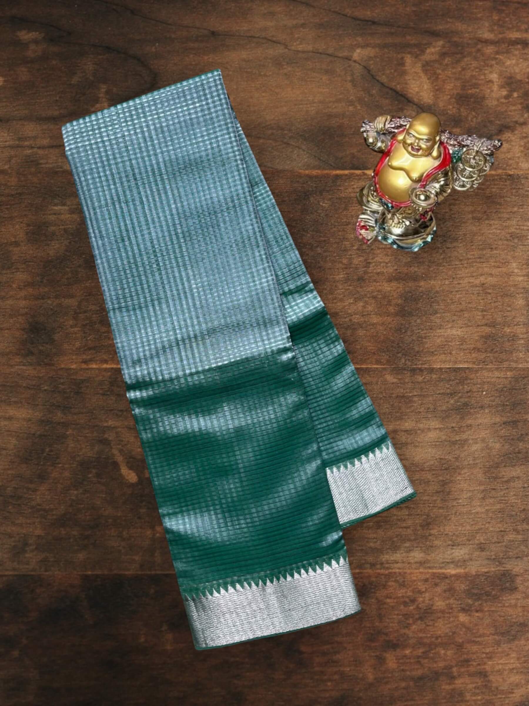 Handloom Mangalagiri Silk Cotton Saree in Green