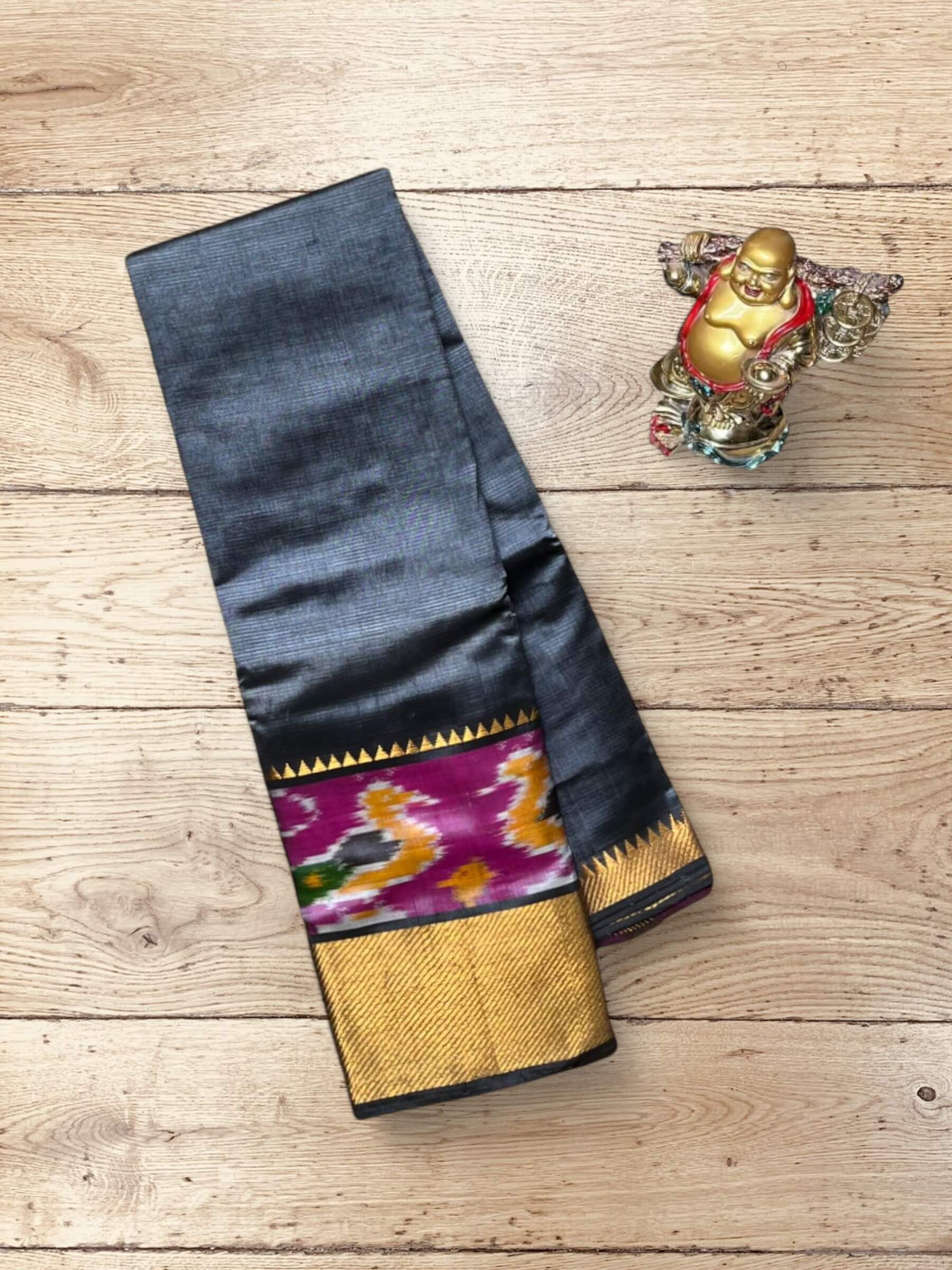 Handloom Mangalagiri Silk Cotton Saree in Grey
