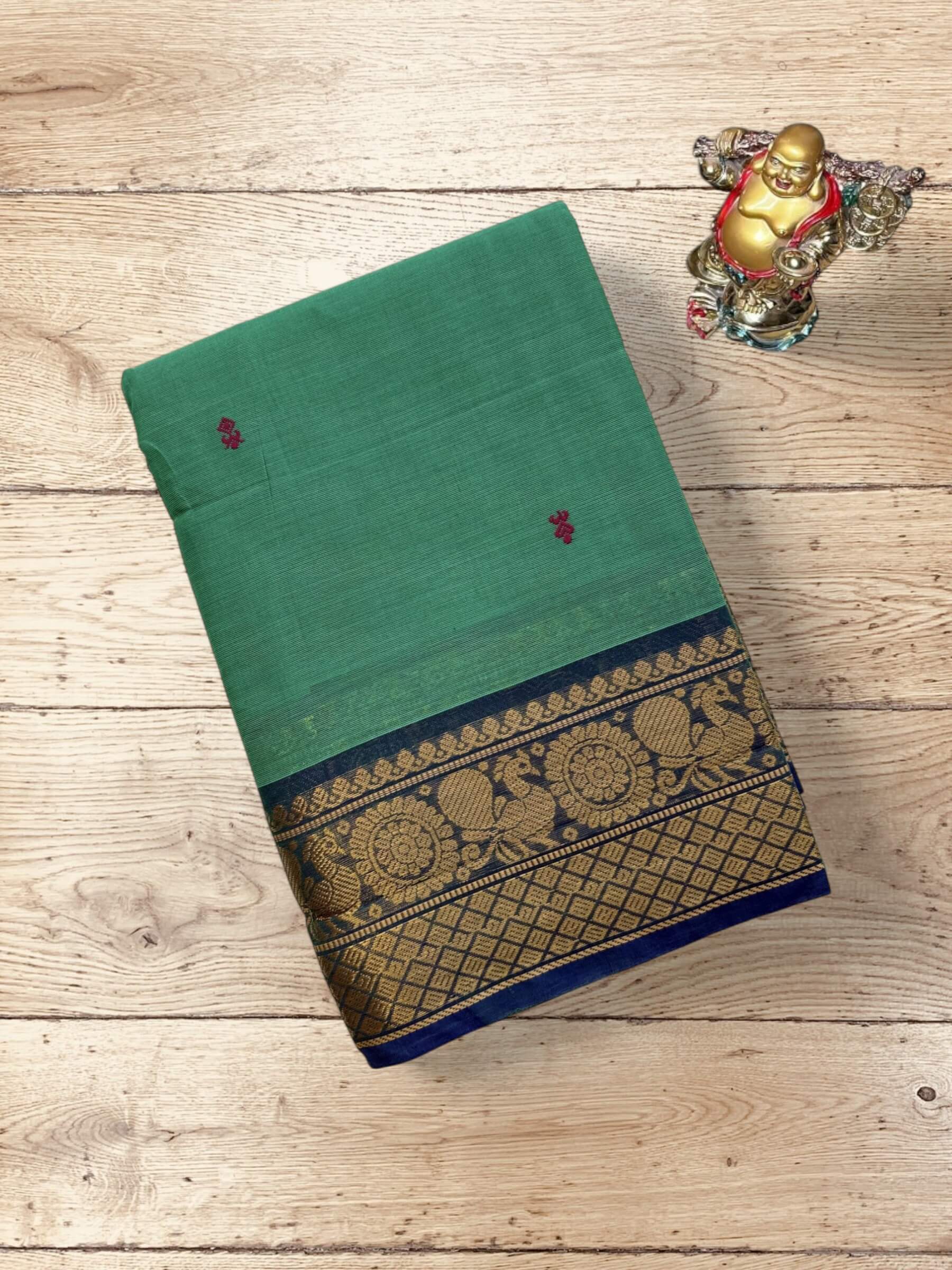 Kanchi Cotton Saree in Green