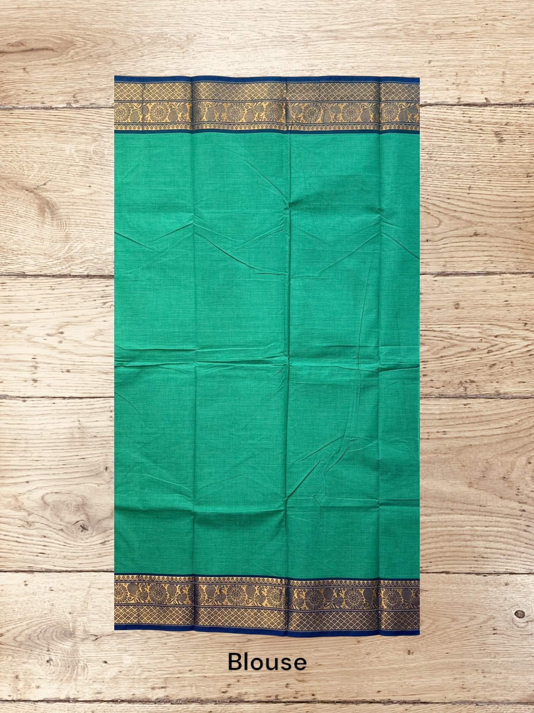 Kanchi Cotton Saree in Green
