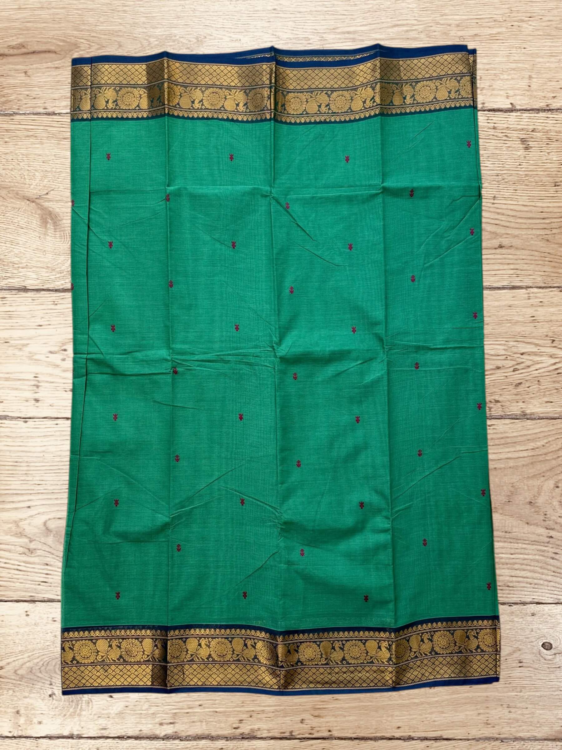 Kanchi Cotton Saree in Green