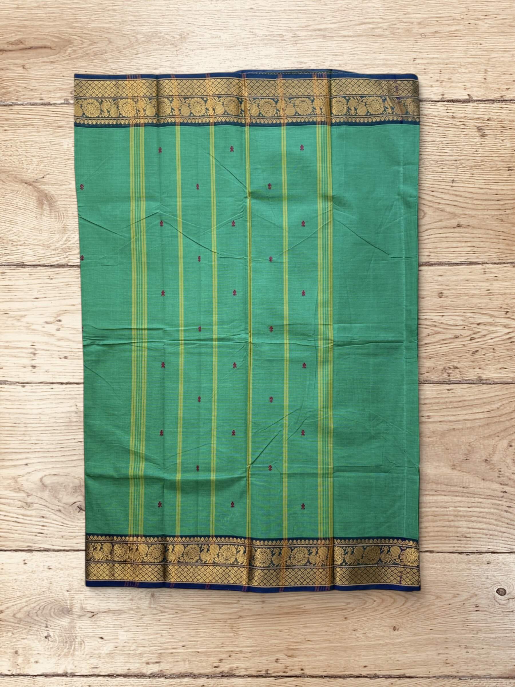 Kanchi Cotton Saree in Green