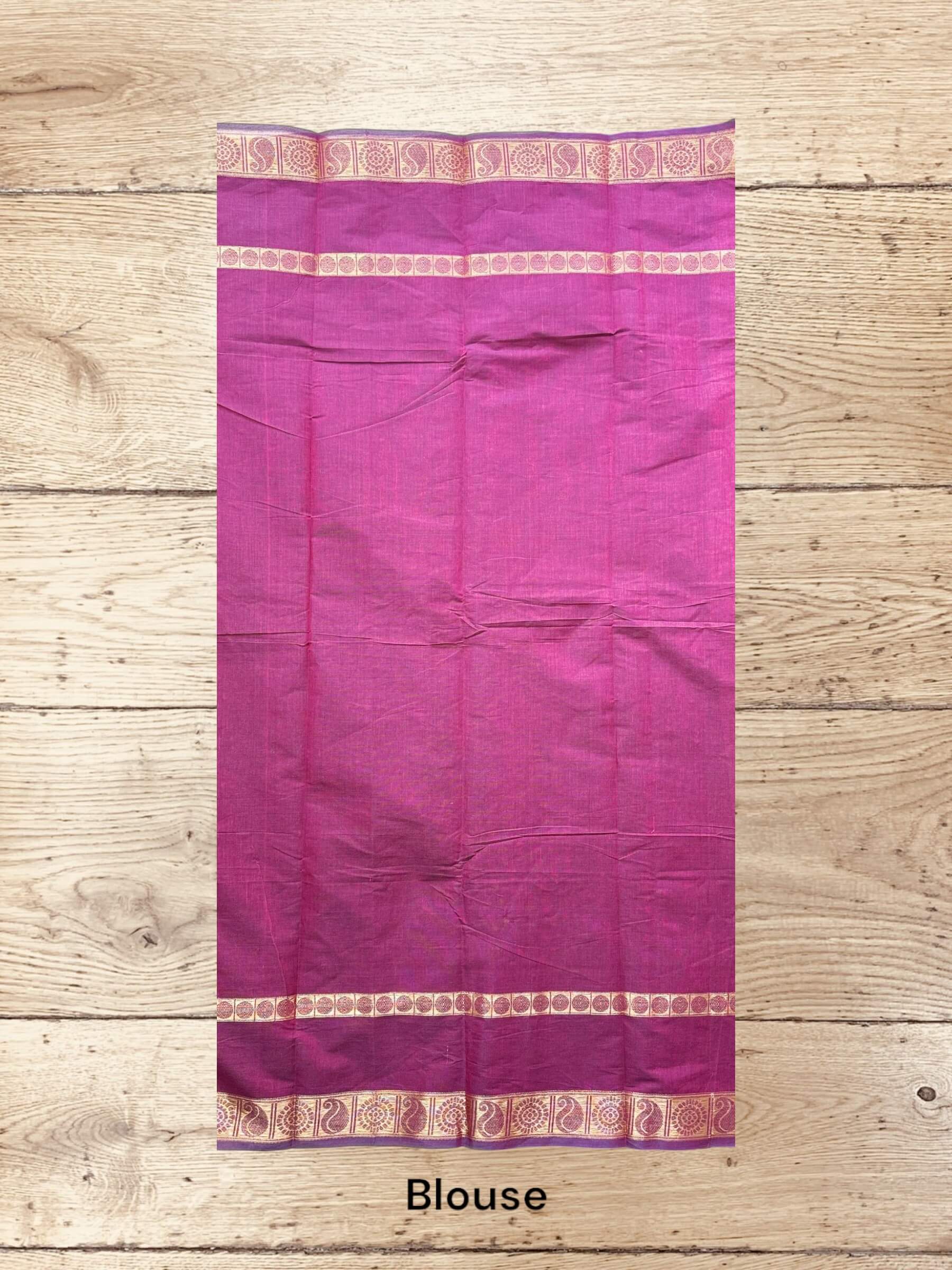 Vanasingaram Design Kanchi Cotton Saree in Purple