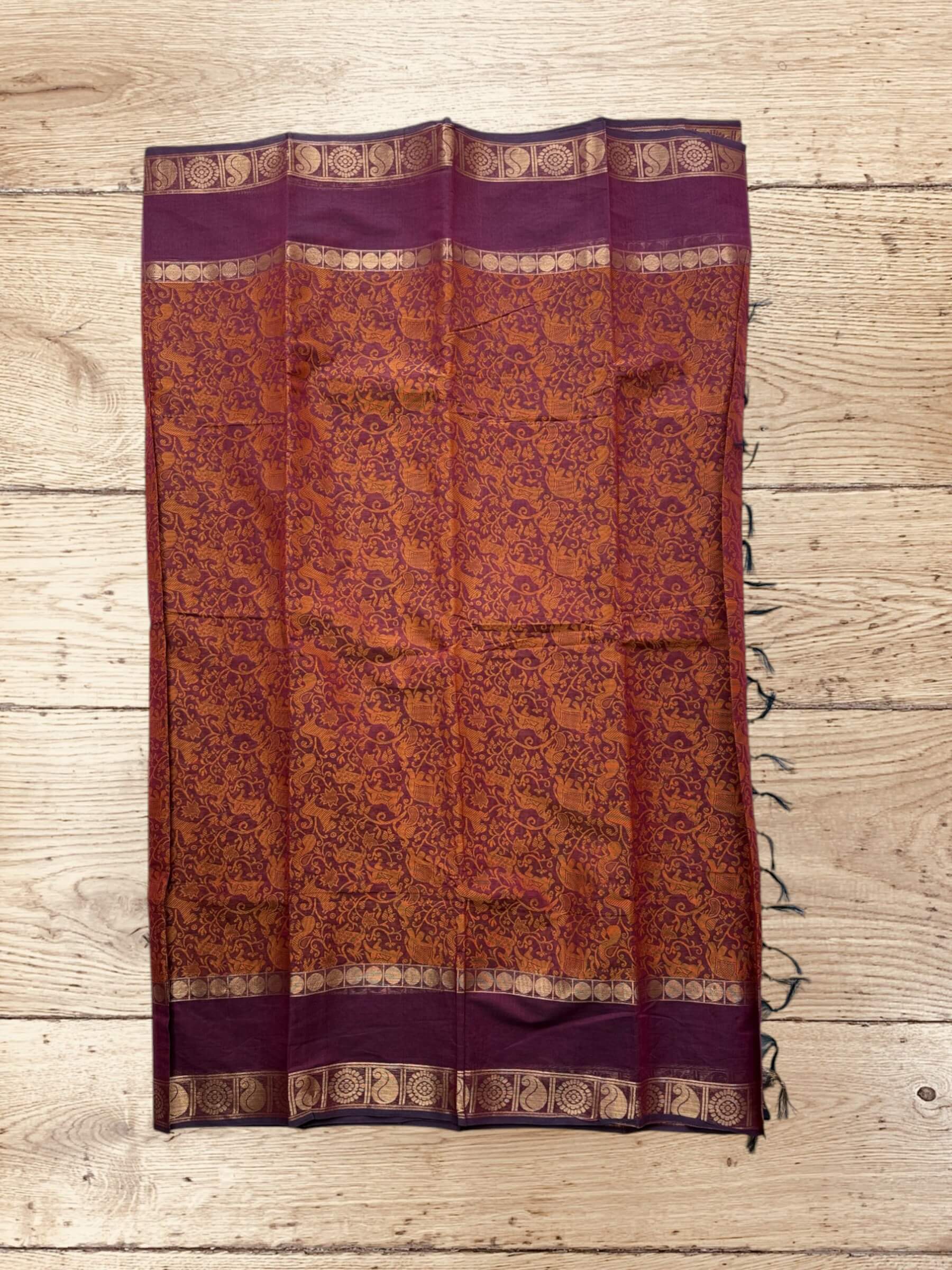 Vanasingaram Design Kanchi Cotton Saree in Purple