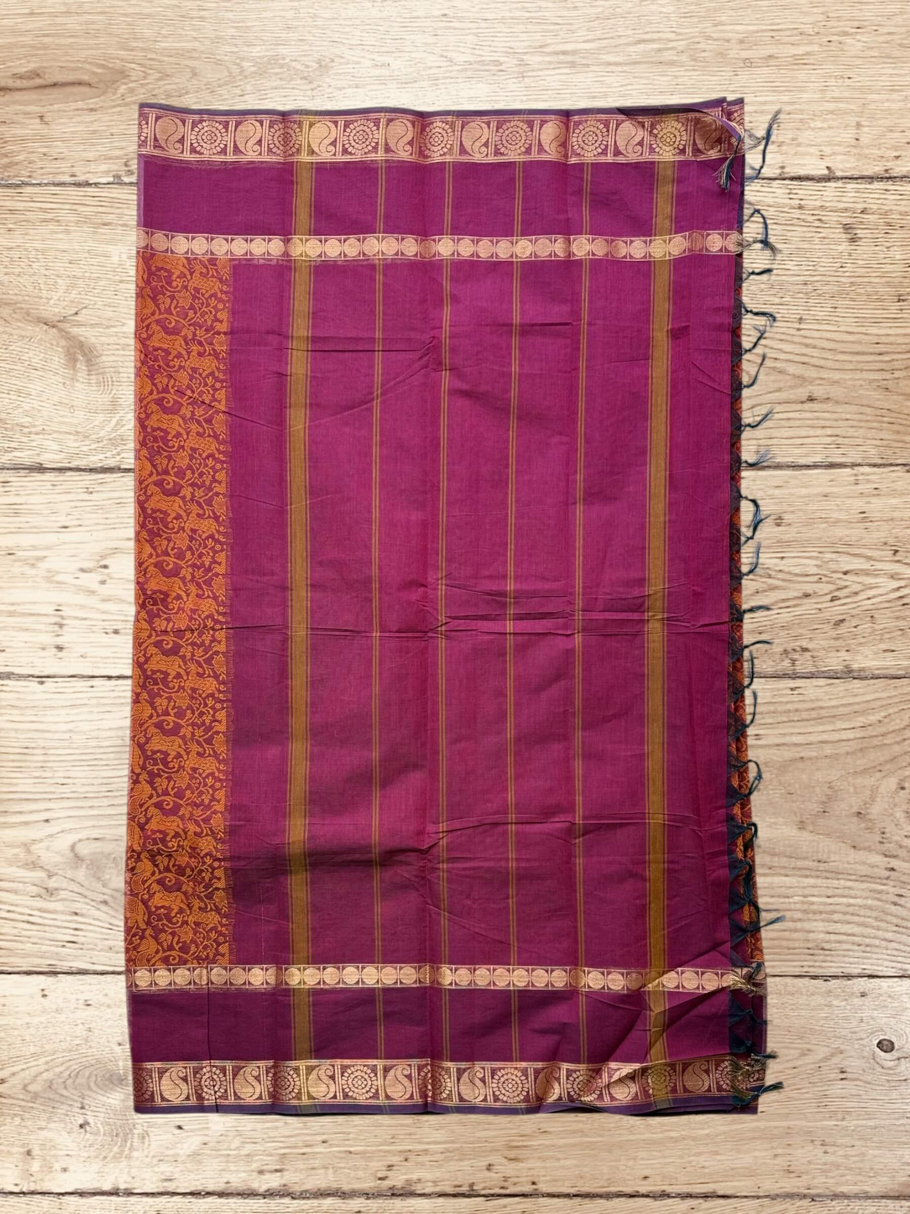 Vanasingaram Design Kanchi Cotton Saree in Purple