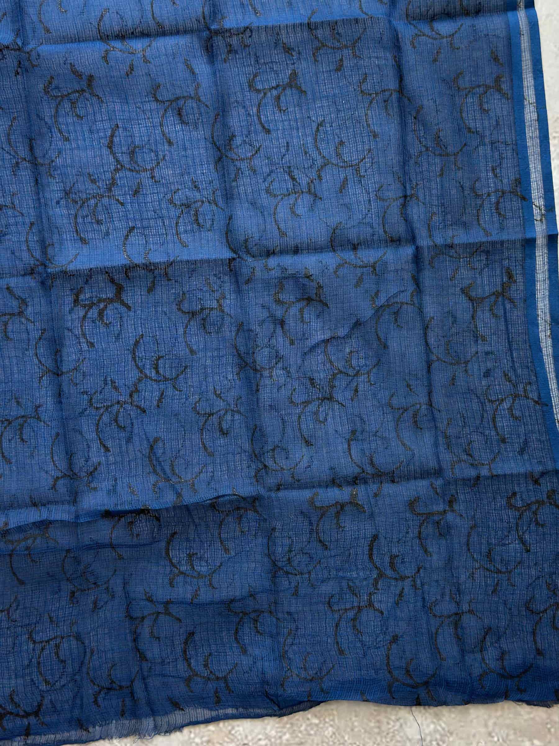 Hand Block Printed Kota Doria Saree in Lavender