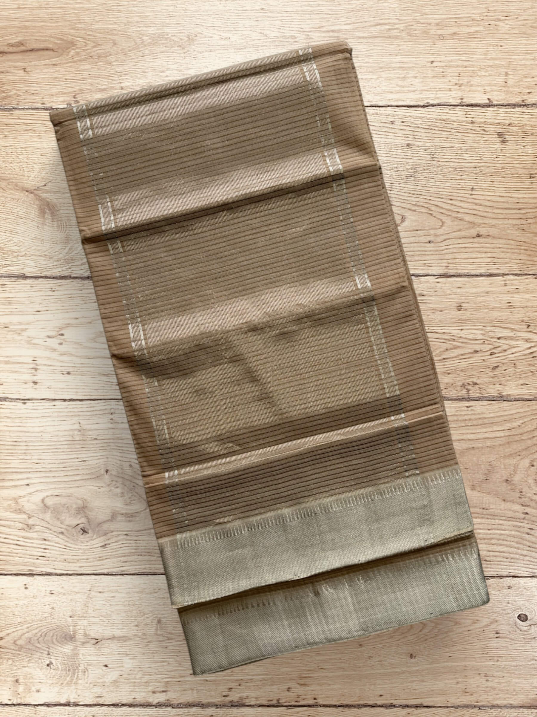 Handloom Mangalagiri Cotton Saree in Brown
