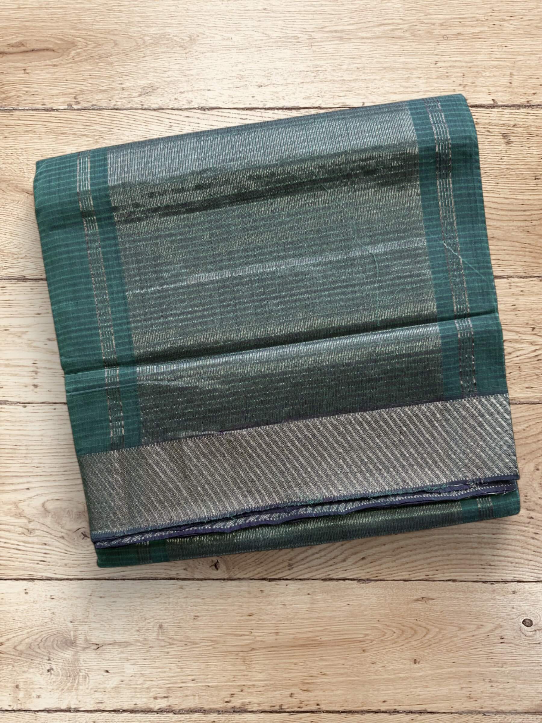Handloom Mangalagiri Cotton Saree in Green