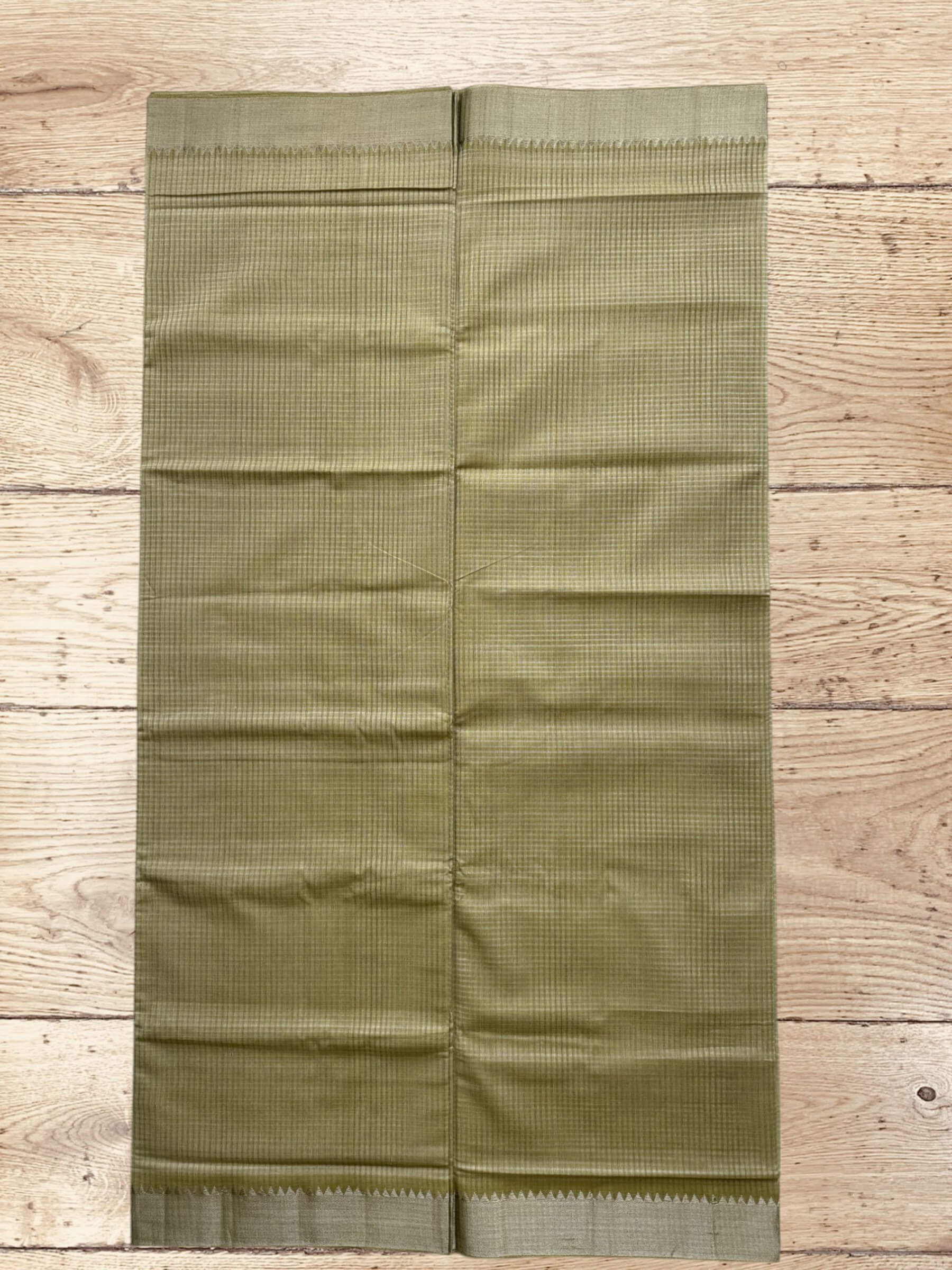 Handloom Mangalagiri Cotton Saree in Olive