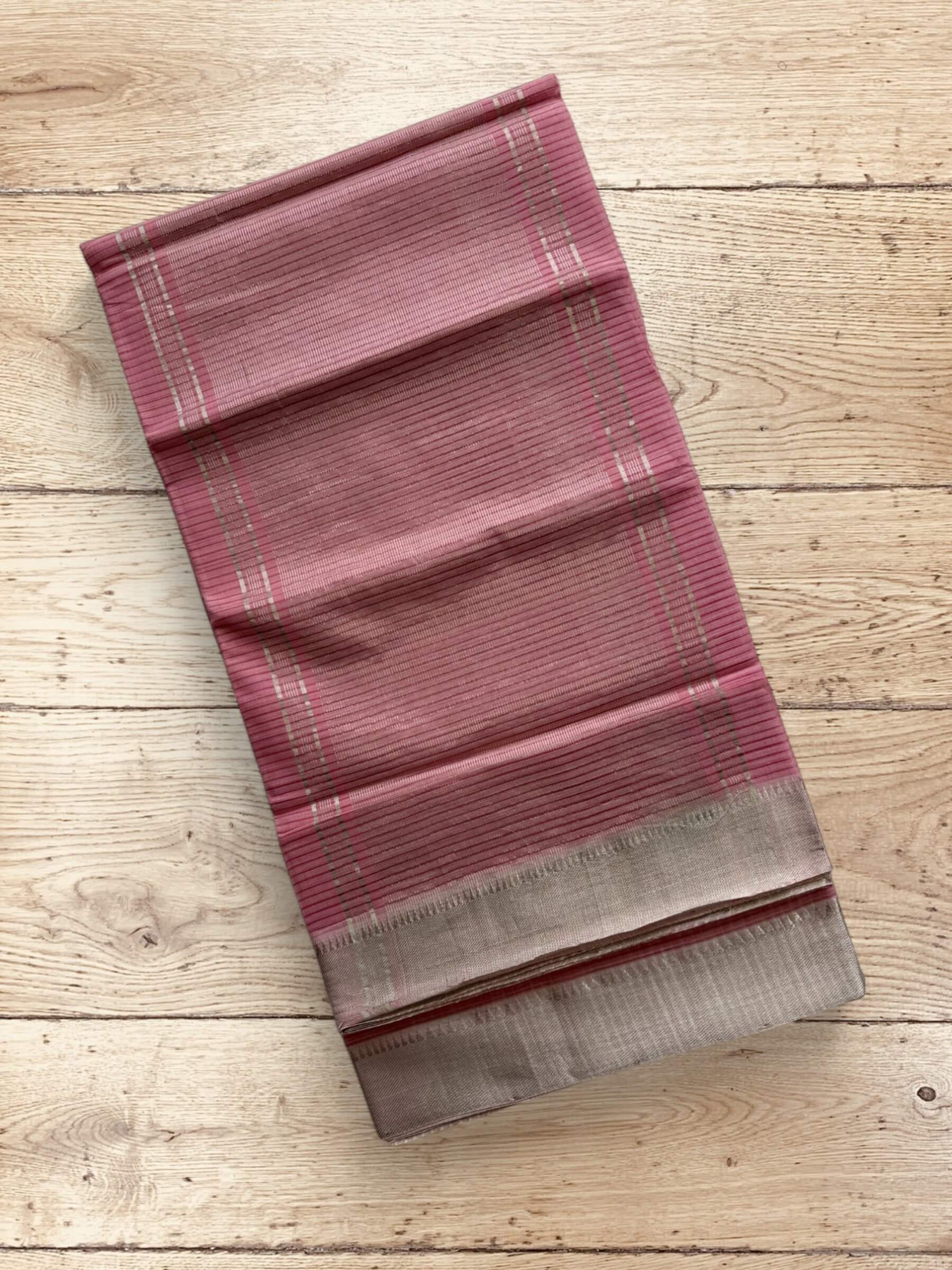 Handloom Mangalagiri Cotton Saree in Pink