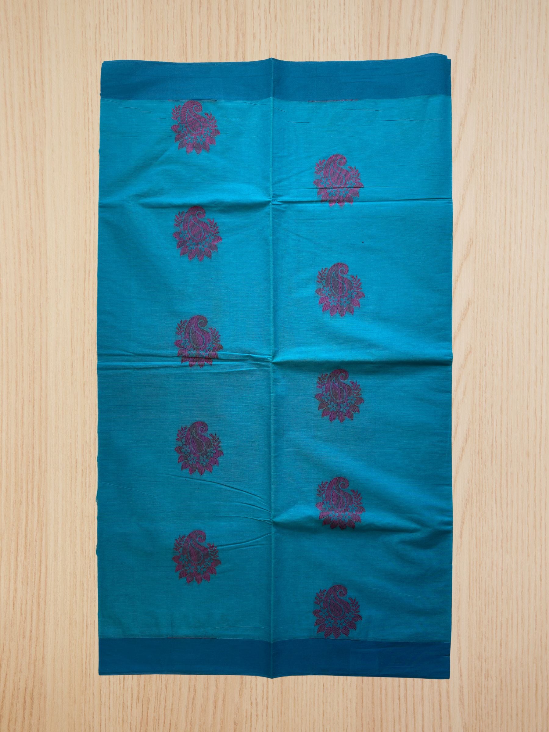 Handloom Negamam Cotton Saree in Blue