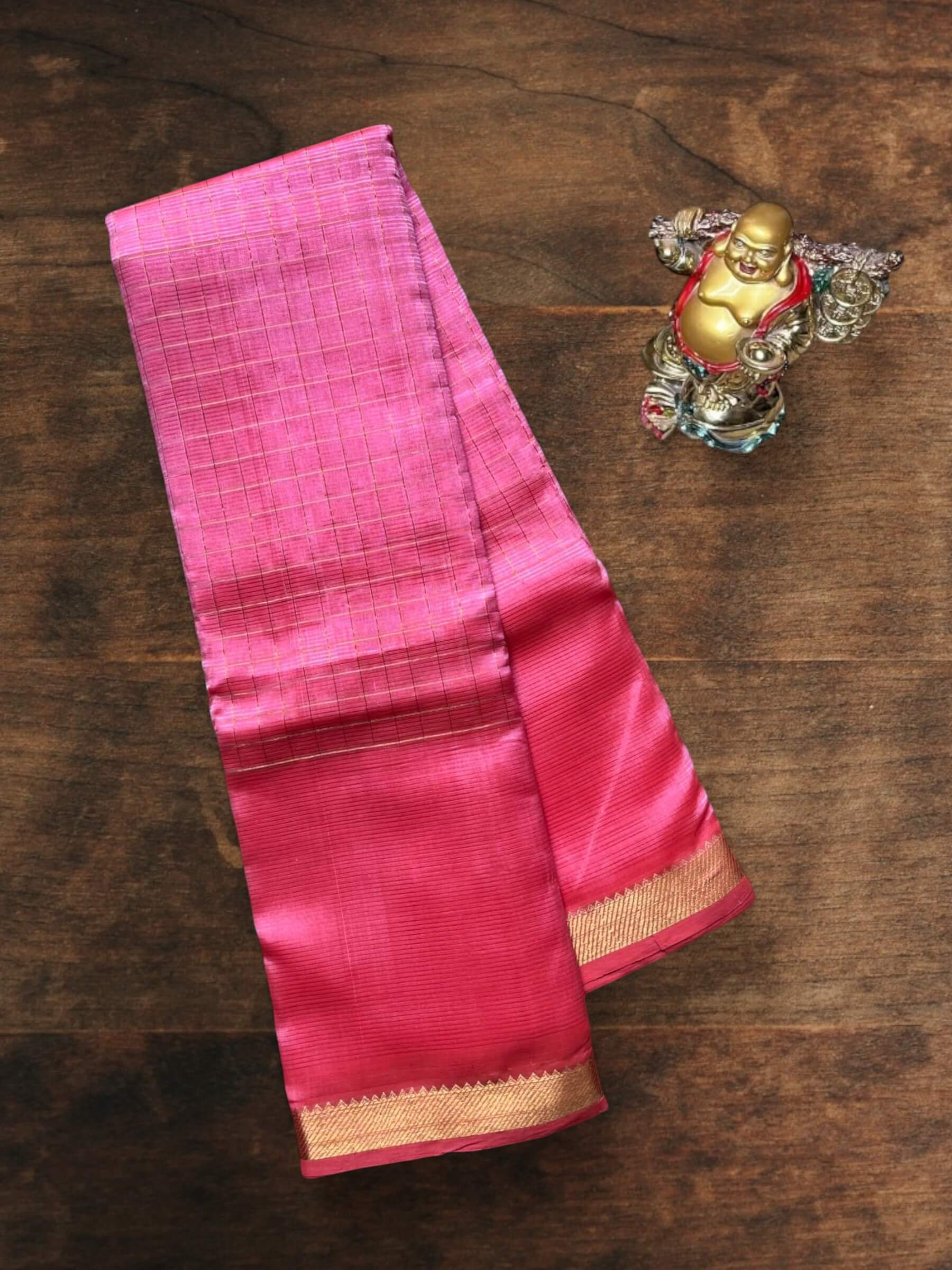 Handloom Mangalagiri Silk Cotton Saree in Pink
