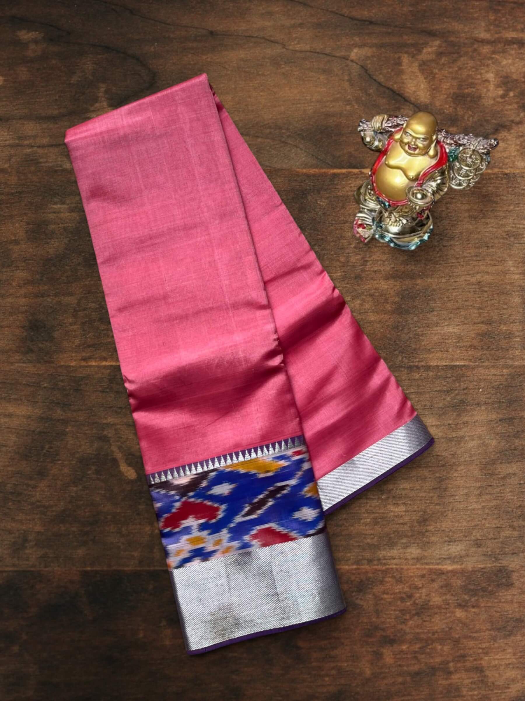 Handloom Mangalagiri Silk Cotton Saree in Pink