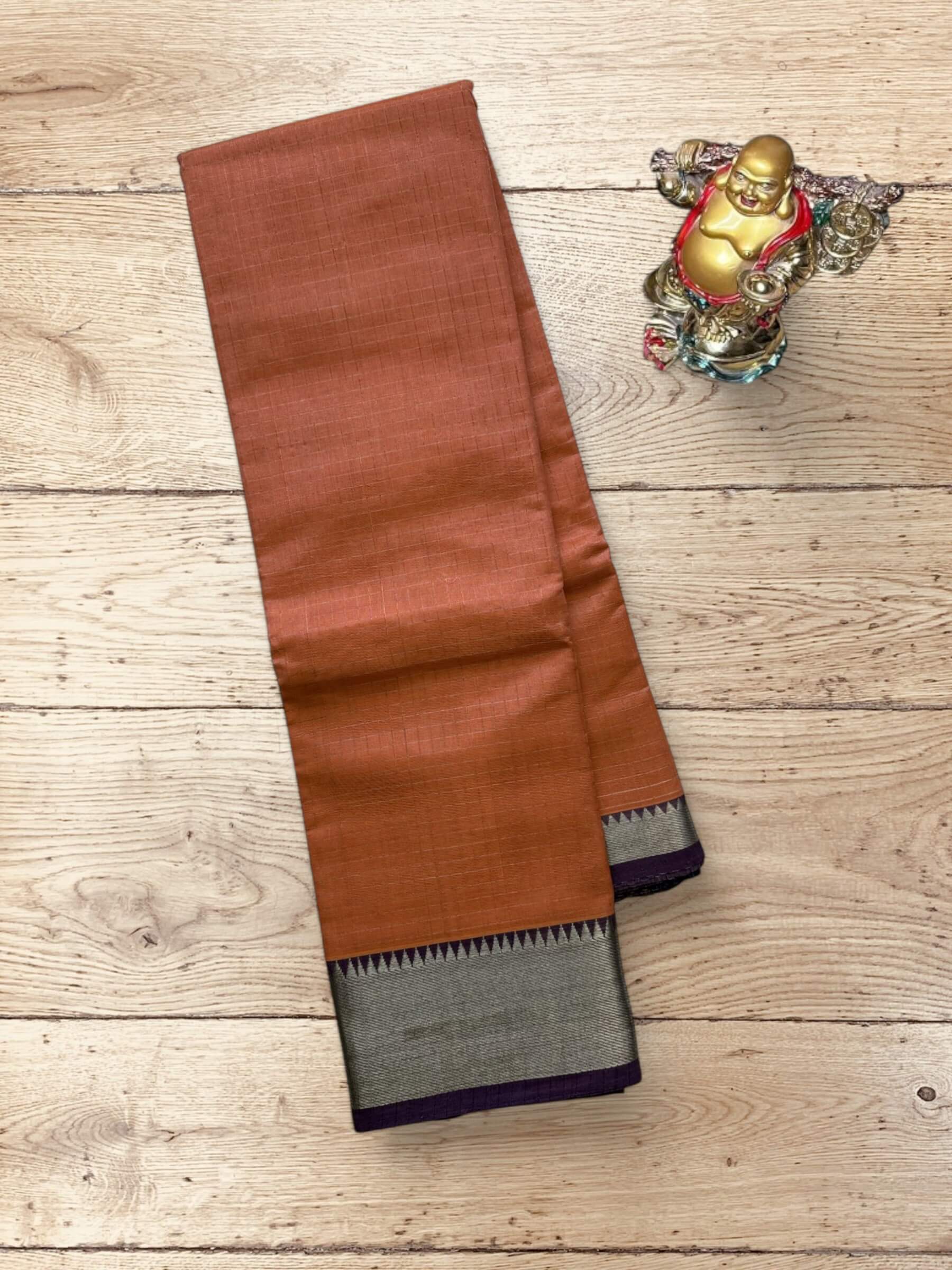 Handloom Mangalagiri Silk Cotton Saree in Orange