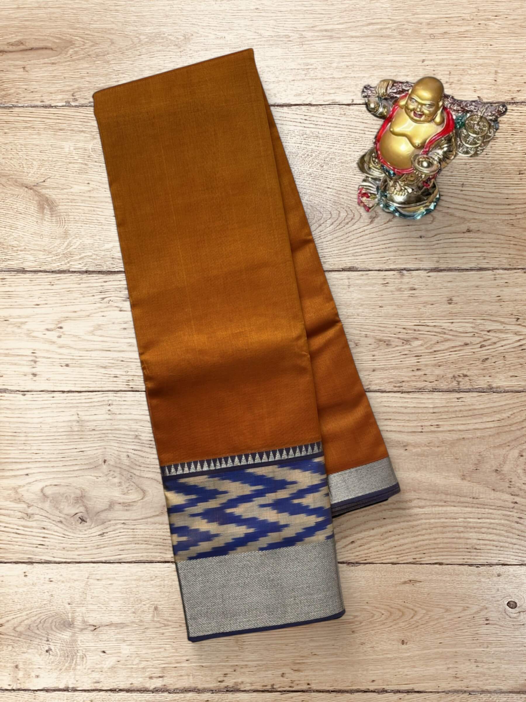 Handloom Mangalagiri Silk Cotton Saree in Orange