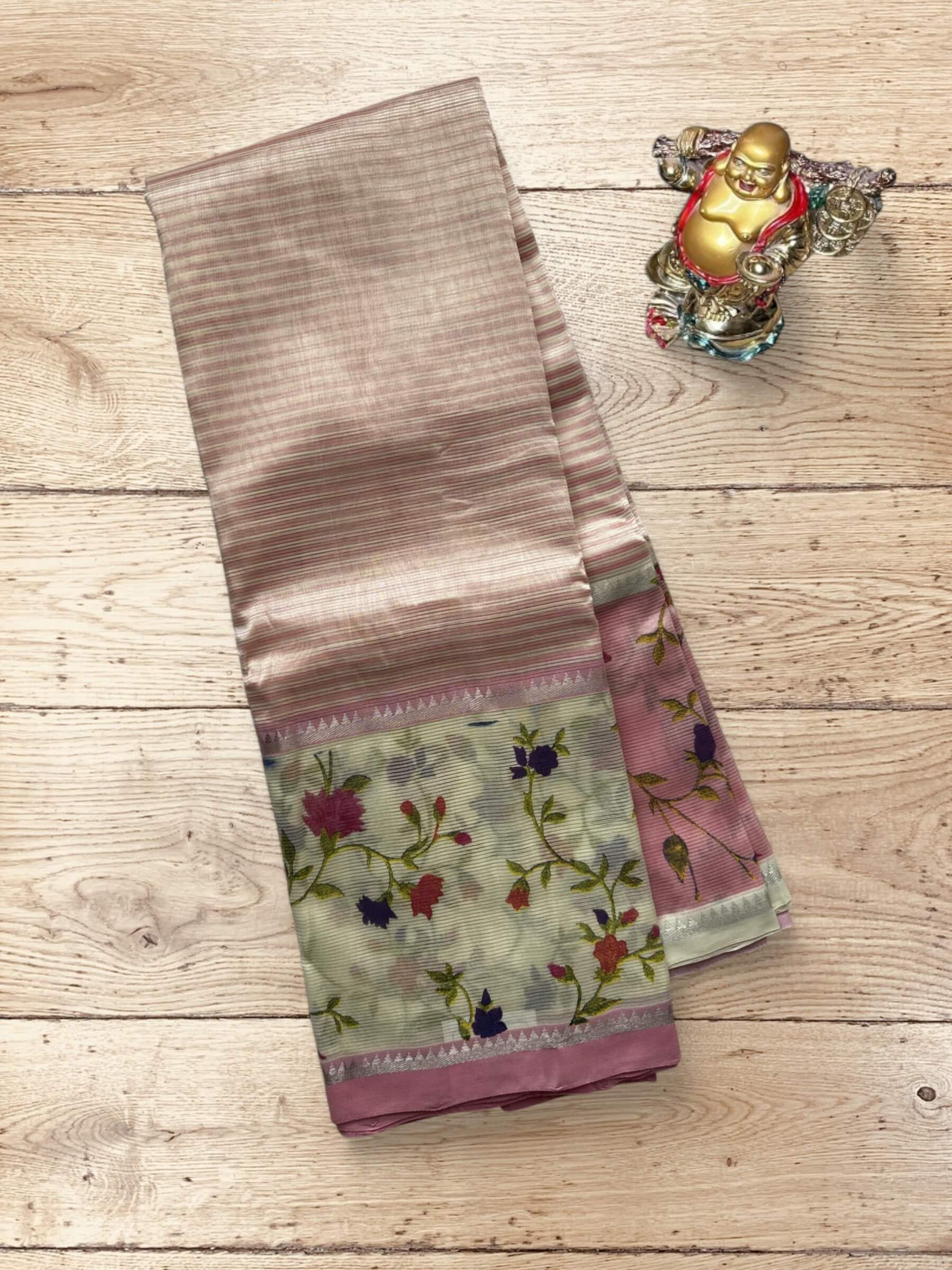 Handloom Mangalagiri Silk Cotton Saree in Pink