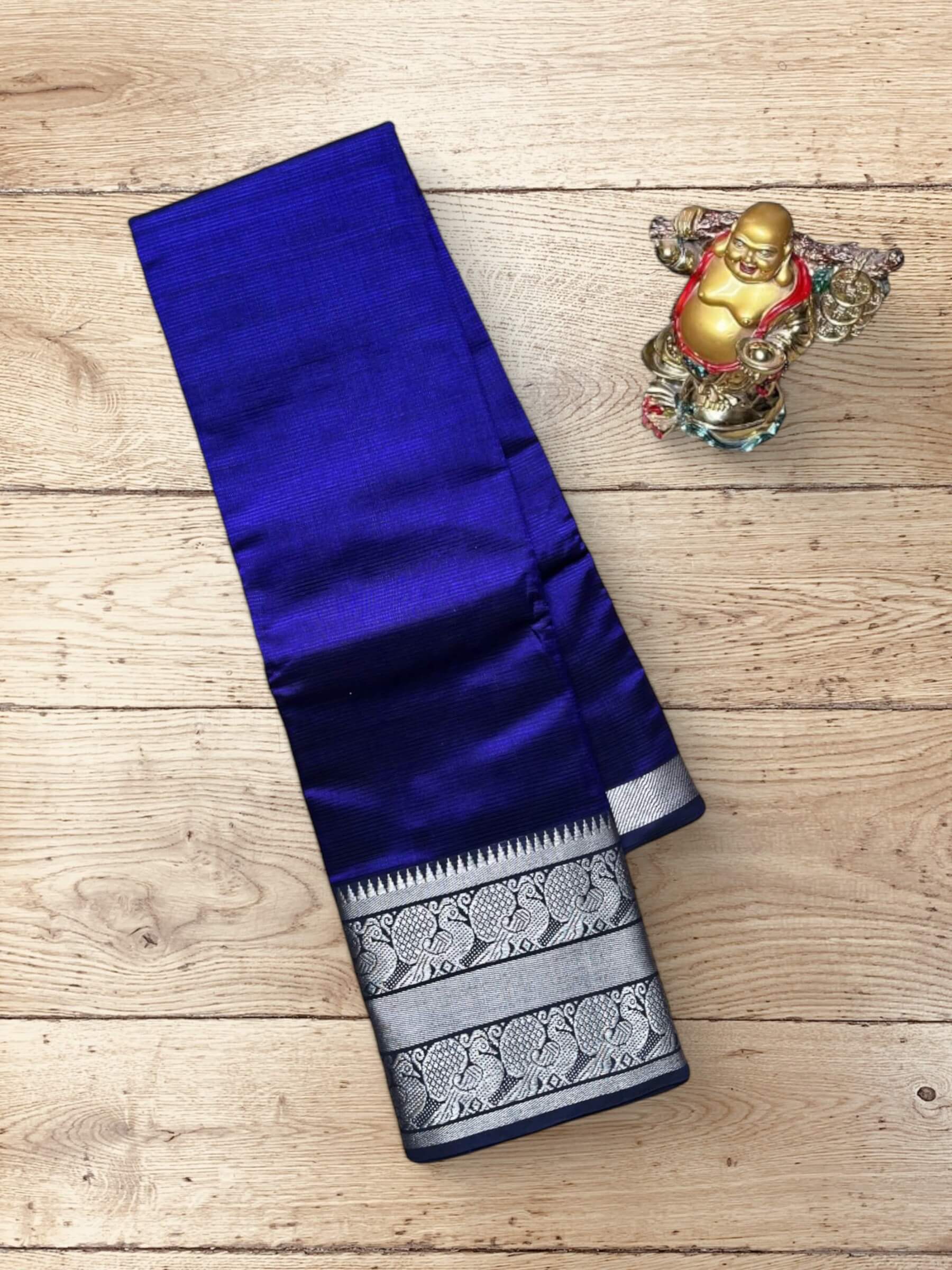 Handloom Mangalagiri Silk Cotton Saree in Royal Blue