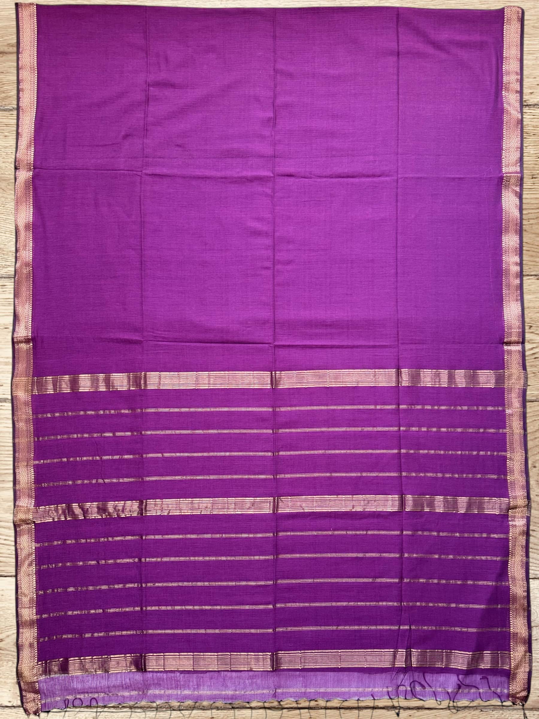 Handloom Cotton Saree in Purple
