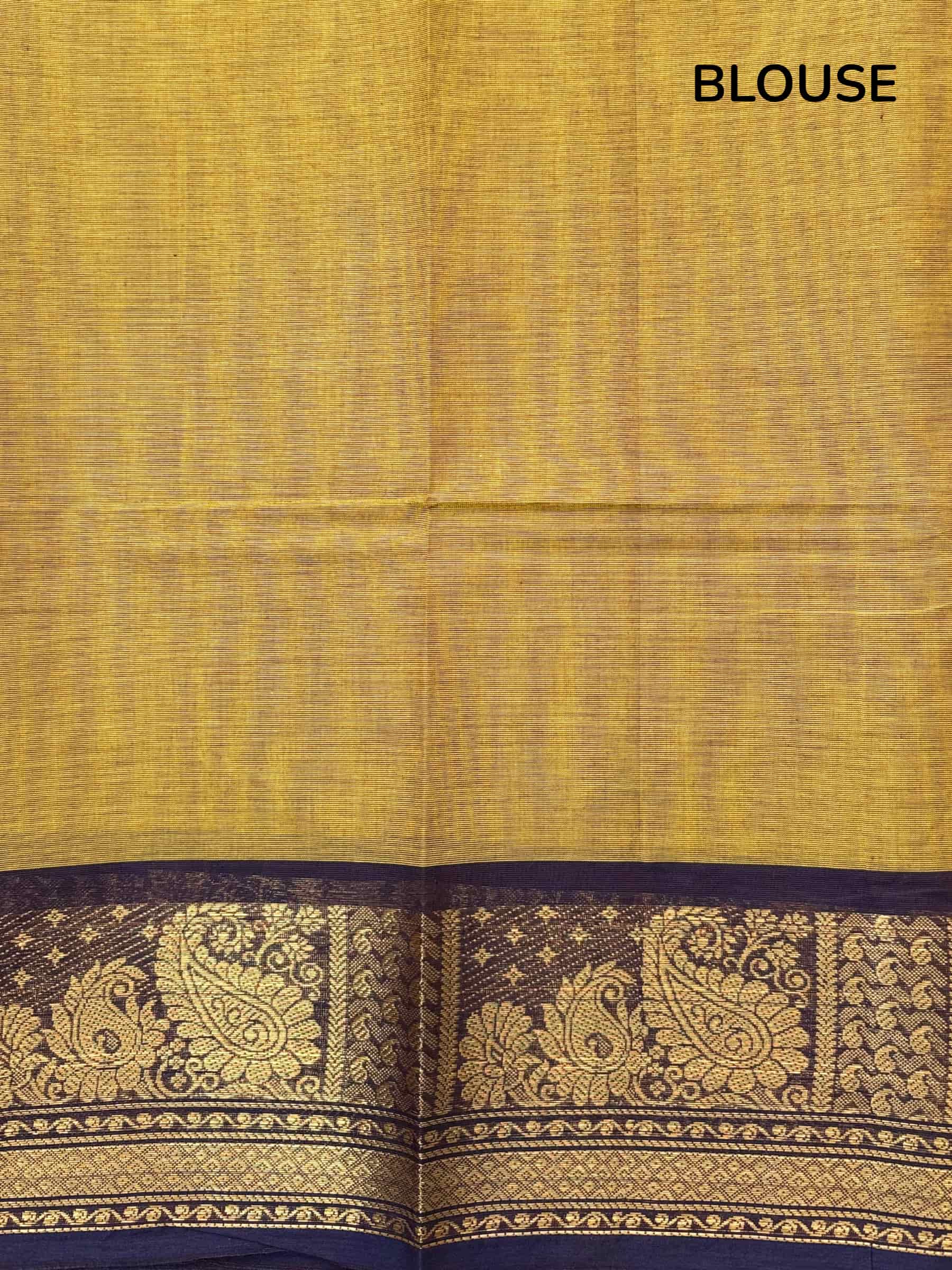 Kanchi Cotton Saree in Golden Yellow