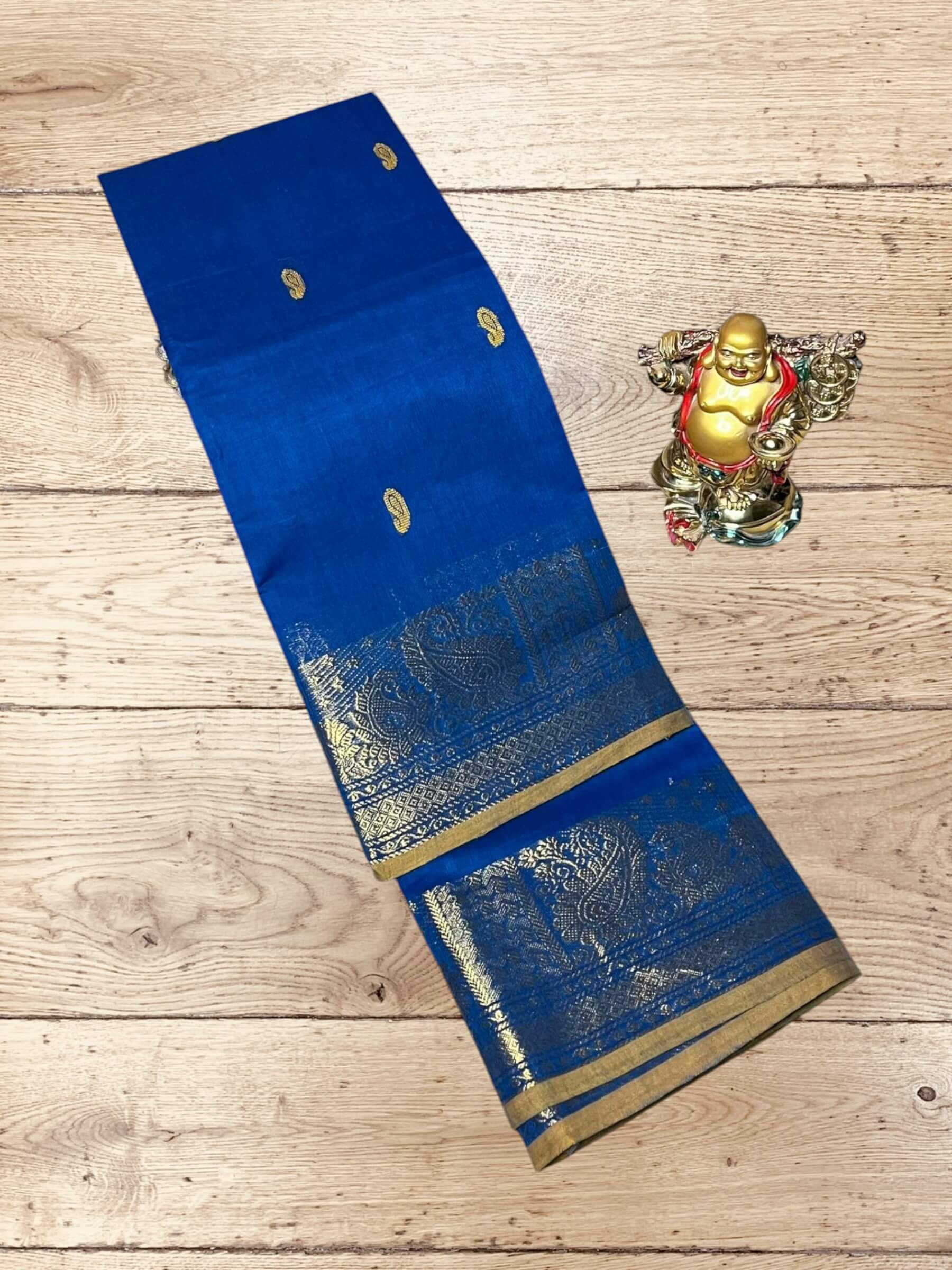 Kanchi Cotton Saree in Rich-Blue