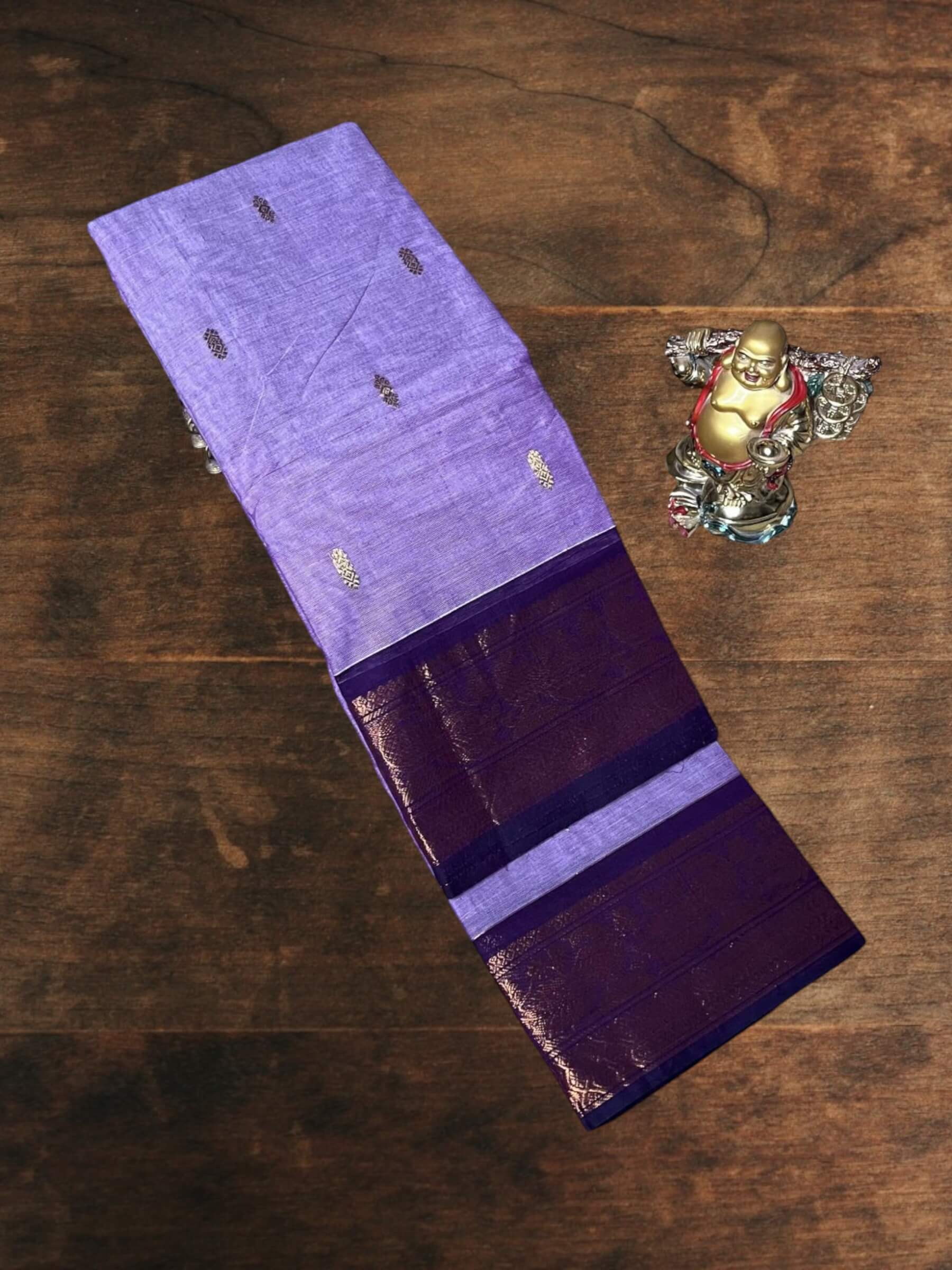 Kanchi Cotton Saree in Lavender & Purple