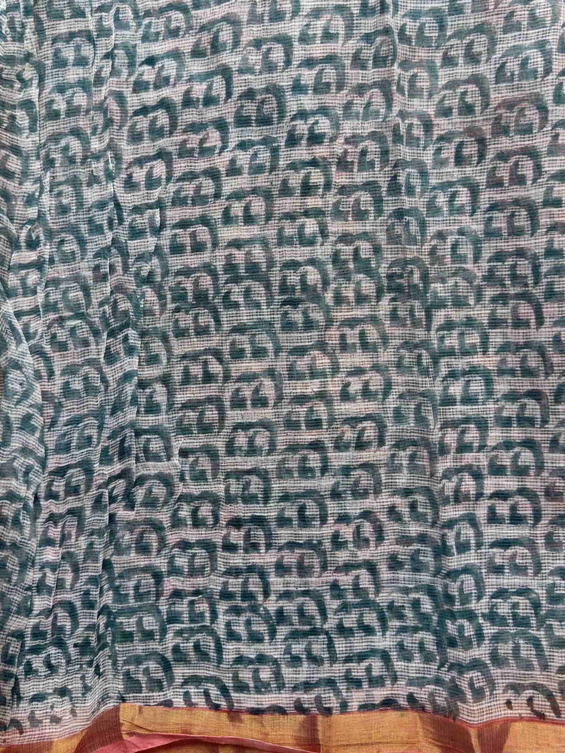 Hand Block Printed Sanganeri Kota Doria Saree in Coral Pink