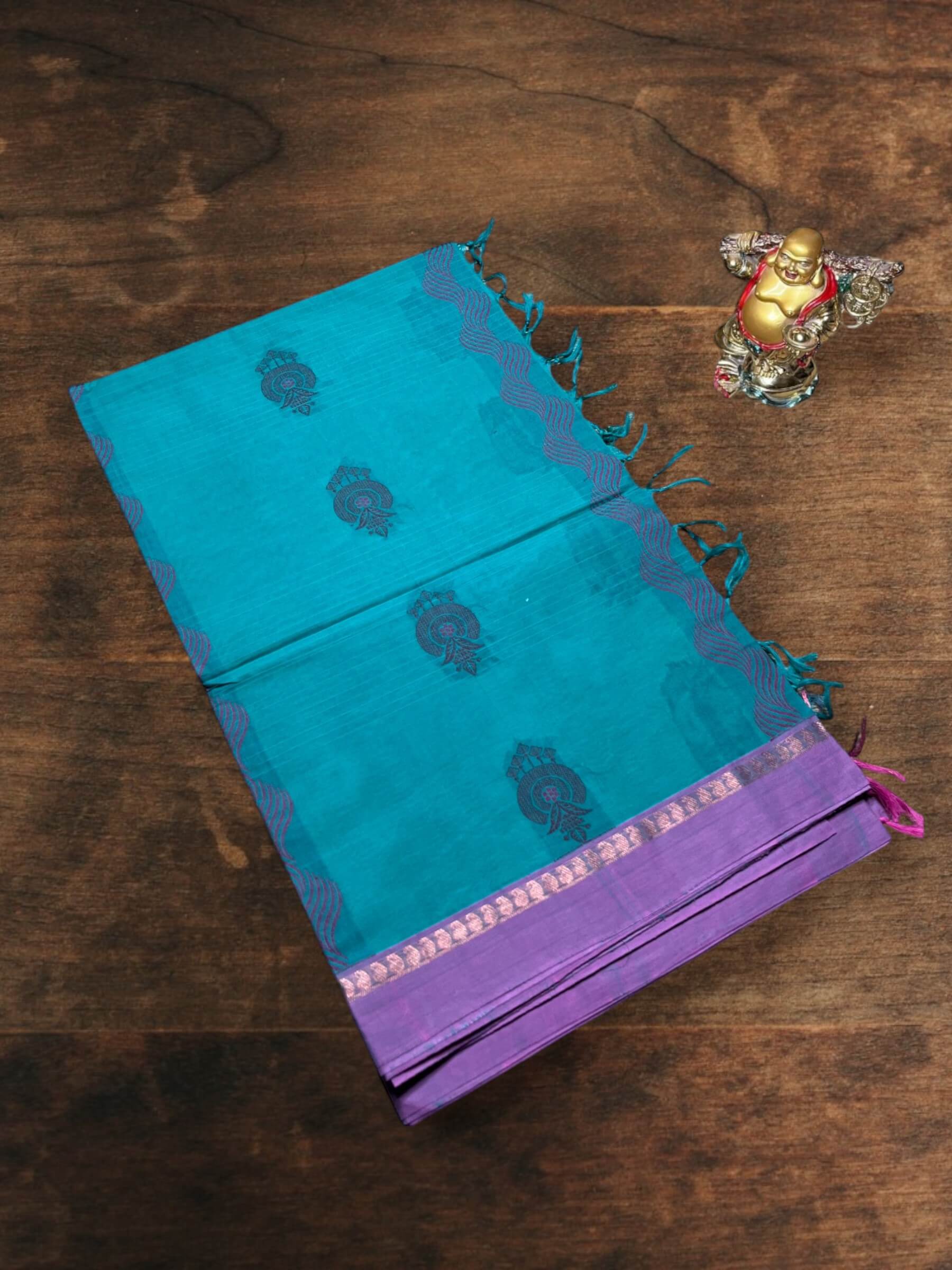 Handloom Negamam Cotton Saree in Blue