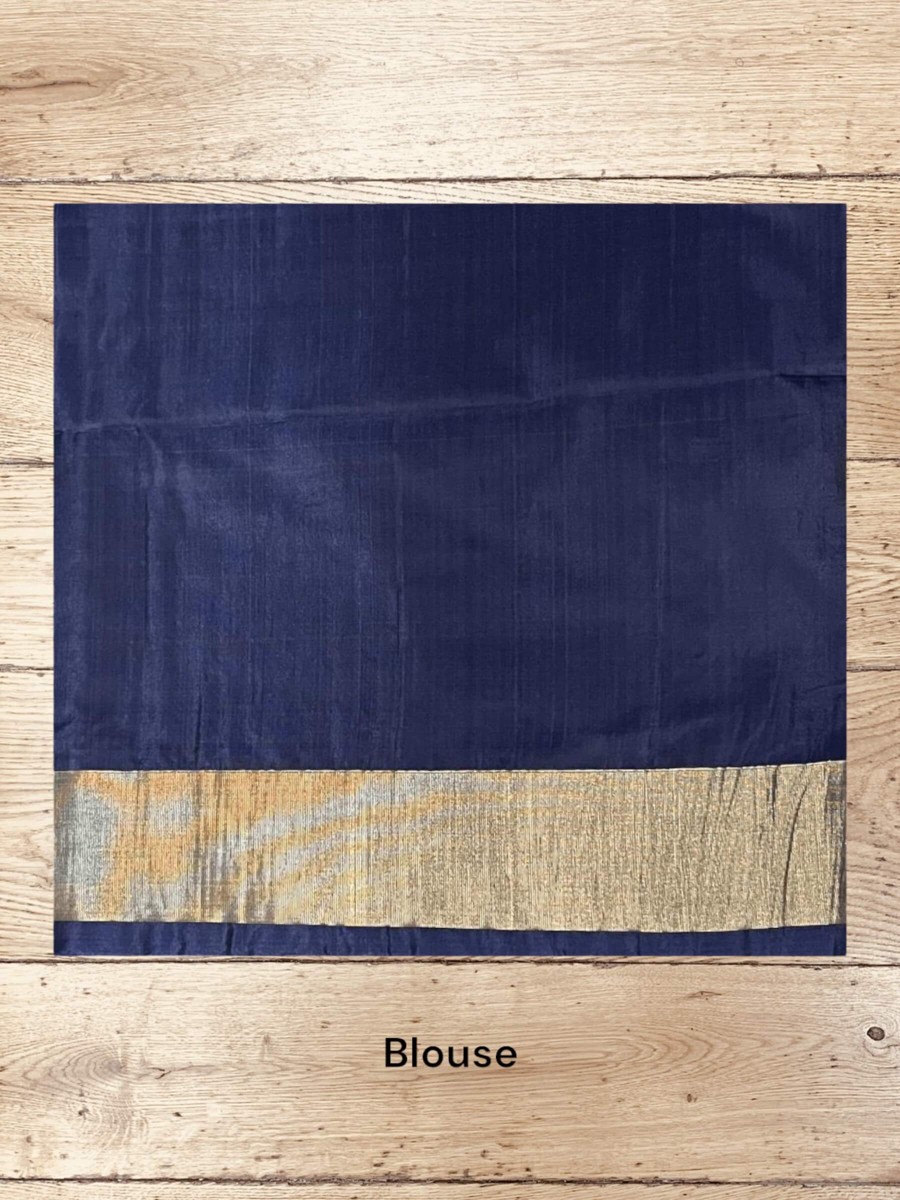 Handloom Pochampally Silk Cotton Saree in Pinkish-Purple & Navy-Blue